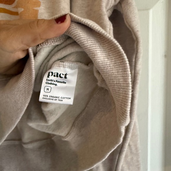 PACT Sandshell Heather Sunset Graphic Slouchy Sweatshirt Organic Cotton Size M - Picture 5 of 6